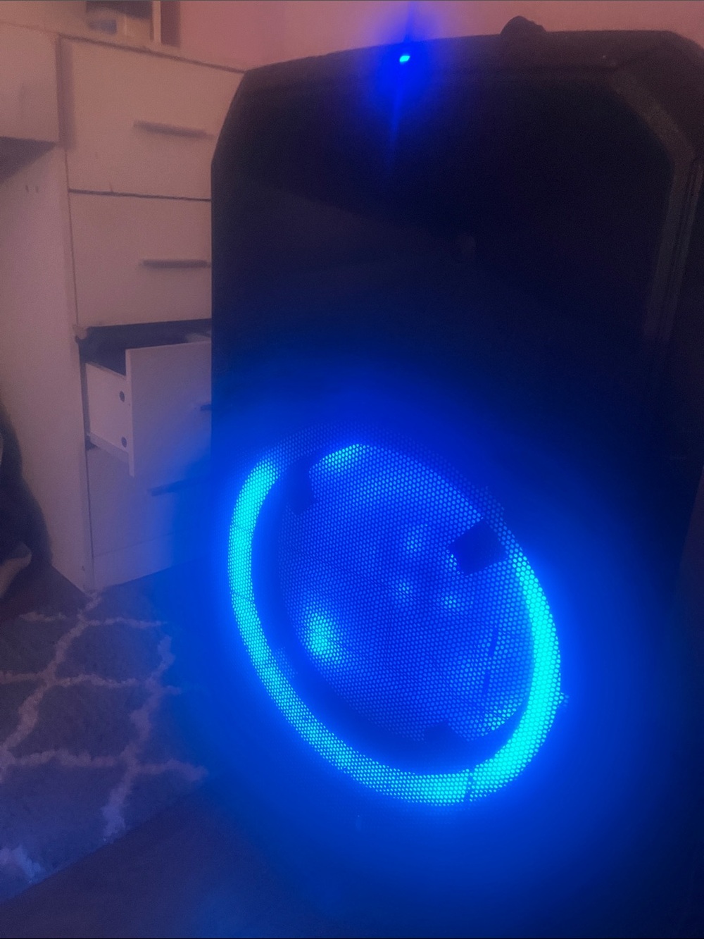 Portable Bluetooth Party Speaker with LED Lighting/ microphone ports.